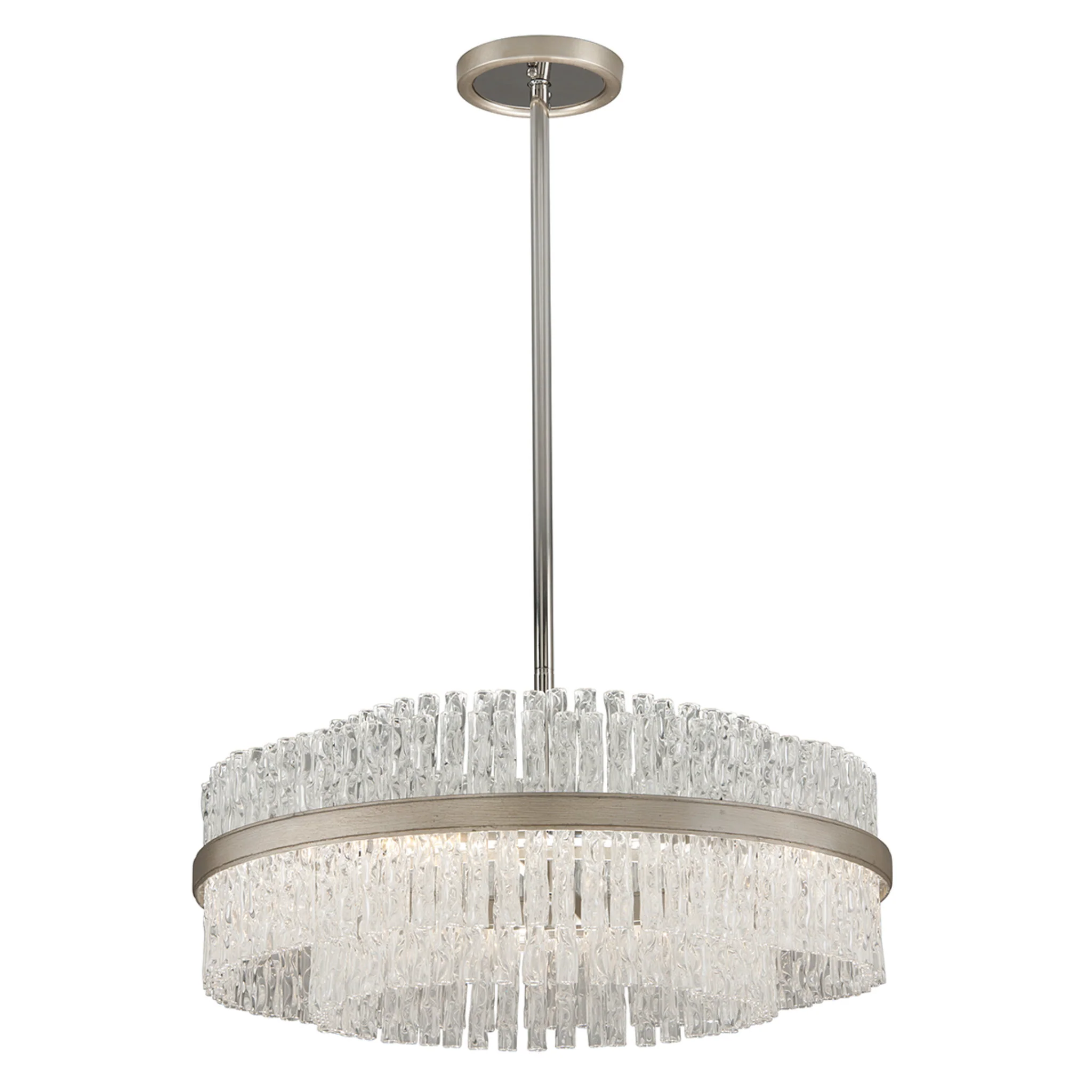 Chime 8-Light Chandelier in  Silver Leaf Polished Stainless 26.75L x 26.75W x 11H - Image 3