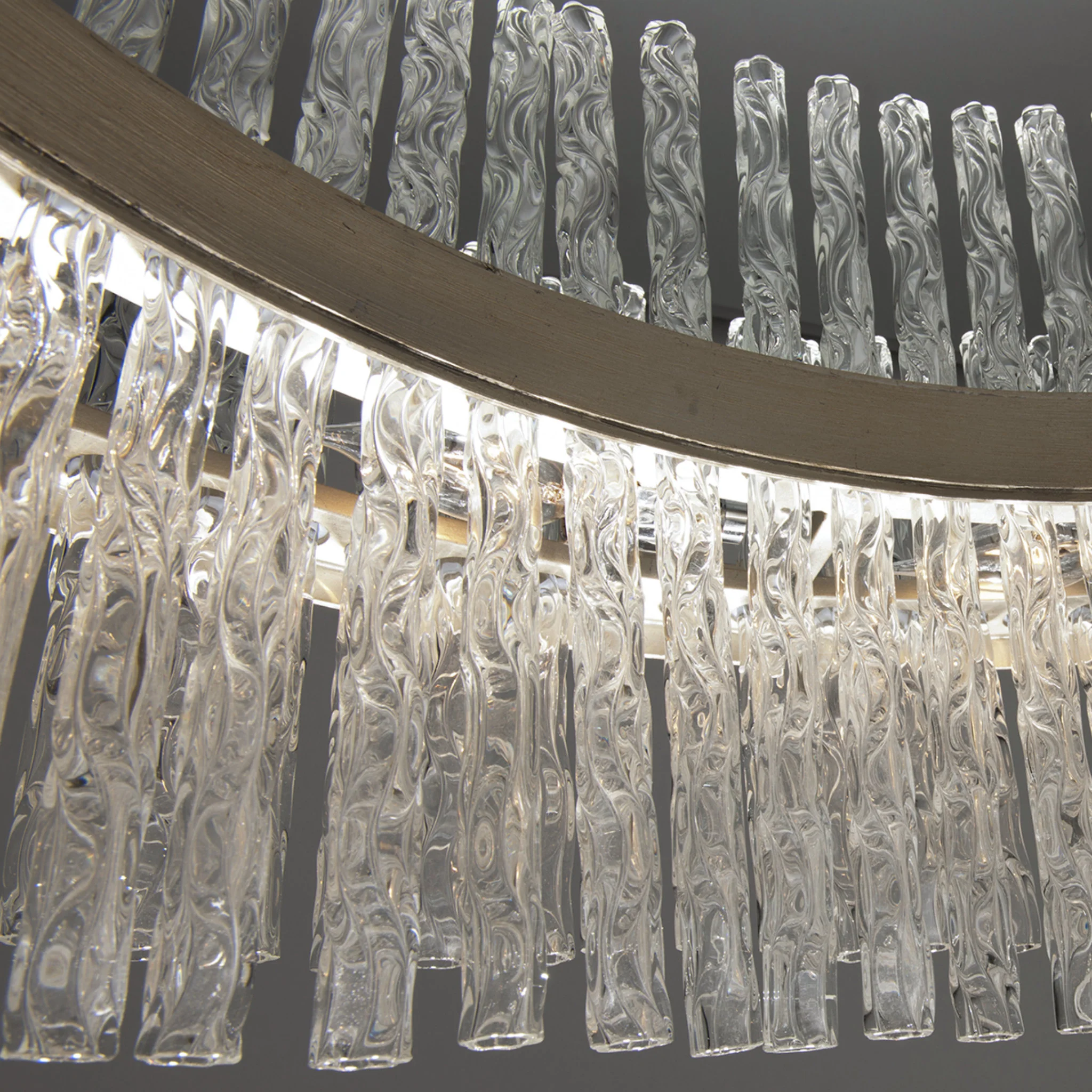 Chime 8-Light Chandelier in  Silver Leaf Polished Stainless 26.75L x 26.75W x 11H - Image 4