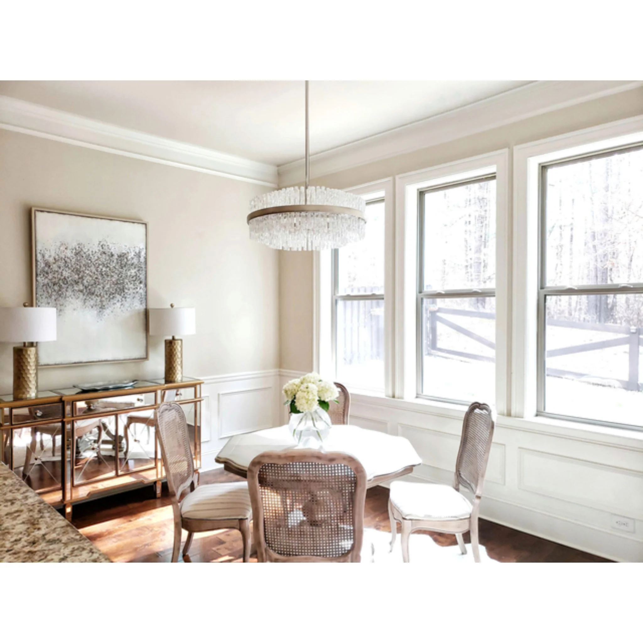 Chime 8-Light Chandelier in  Silver Leaf Polished Stainless 26.75L x 26.75W x 11H - Image 6